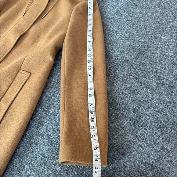 Express Women’s Camel Hooded Soft Wool-Blend Coat Size Small - Picture 11 of 15